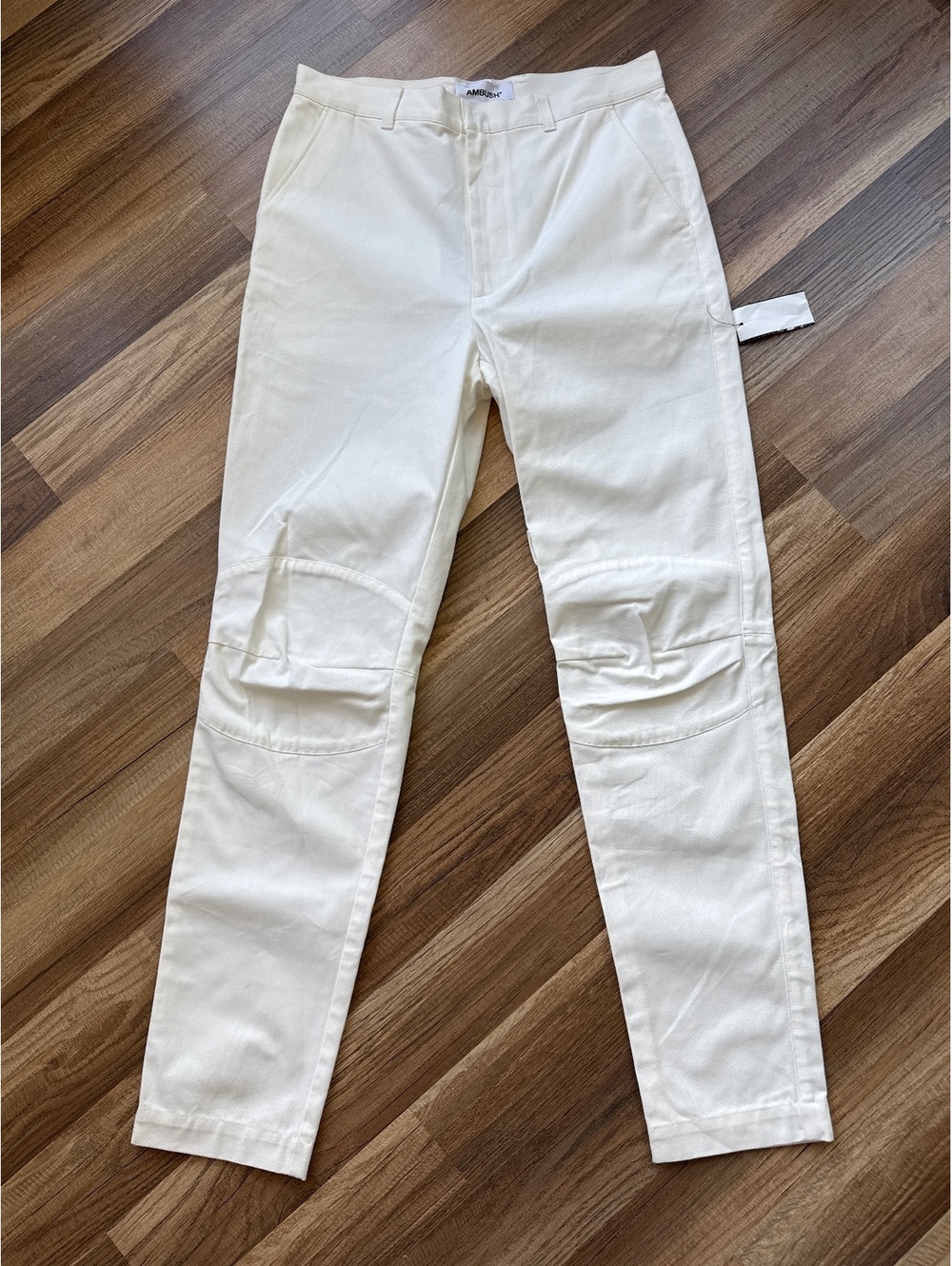 AMBUSH Cargo Pants White Made in Japan Cotton Utility Tapered Size 1 Designer